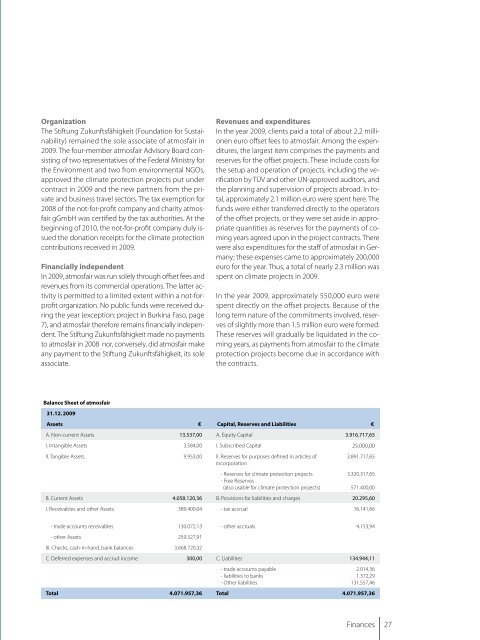 Annual Report 2009 - Atmosfair