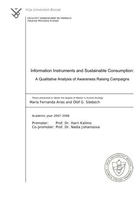 Information Instruments and Sustainable Consumption: - The SCP ...