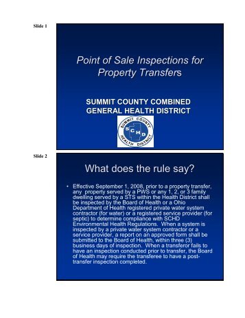 Point of Sale Inspections for Property Transfers - Summit County ...