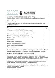 International Festival Attendance Awards Guidelines - Screen South