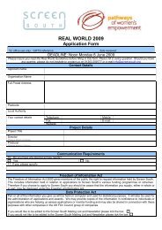 REAL WORLD 2009 Application Form - Screen South