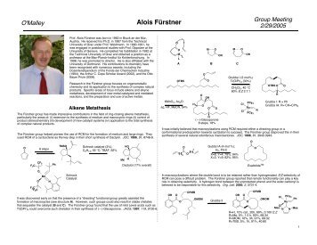 Alois Fürstner (O'Malley, 2006) - The Scripps Research Institute