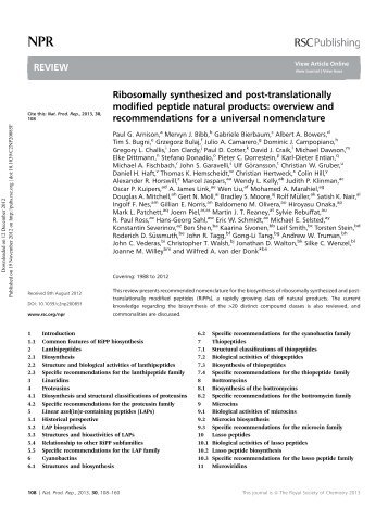 Ribosomally synthesized and post-translationally modified peptide ...