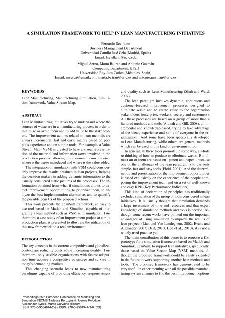 a simulation framework to help in lean manufacturing initiatives
