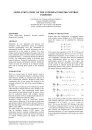 simulation study of the cstr reactor for control purposes