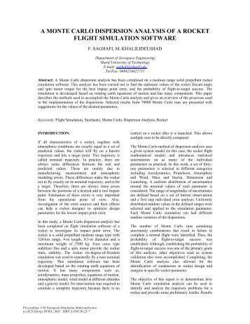 a monte carlo dispersion analysis of a rocket flight simulation software