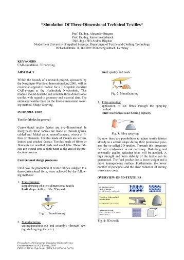 esm-28 Simulation of Three-Dimensional Technical Textiles ...