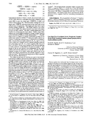 J. Am. Chem. SOC. 1984, 106, 7258-7259 - American Chemical ...