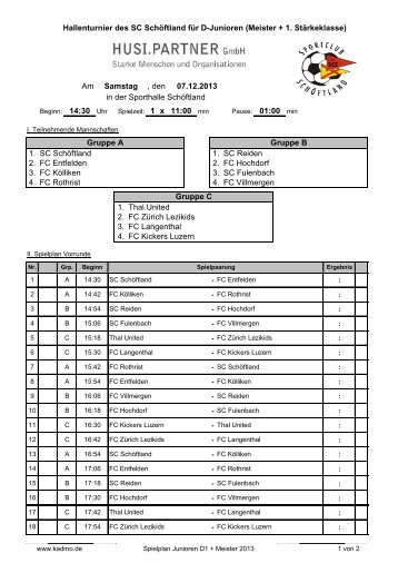 Junioren D1 - SC SchÃ¶ftland