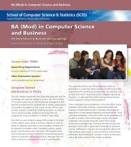 Course brochure (PDF) - School of Computer Science and Statistics