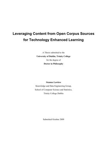 Leveraging Content from Open Corpus Sources for Technology ...