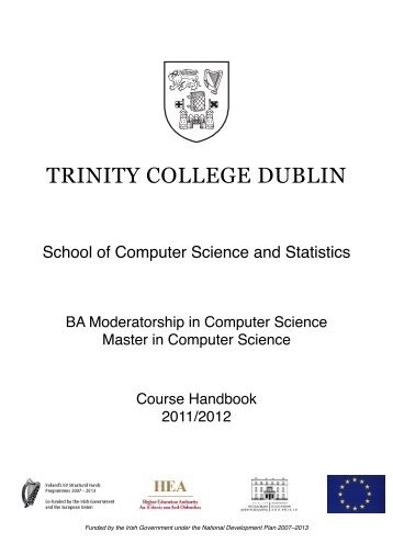 Course Handbook - School of Computer Science and Statistics ...