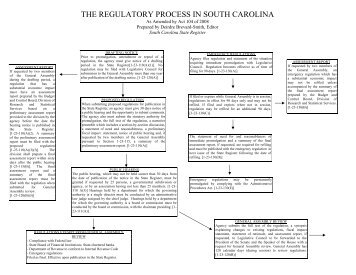 Flow Chart of the Regulatory Process in South Carolina