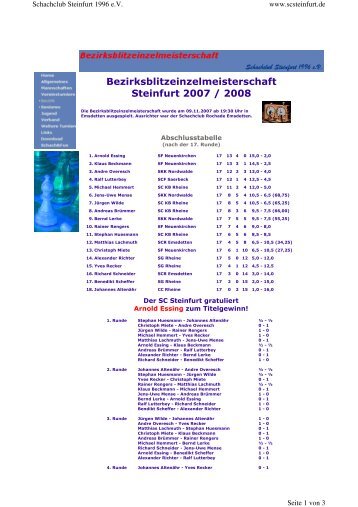 2007 / 2008 - Schachclub Steinfurt 1996 e.V.