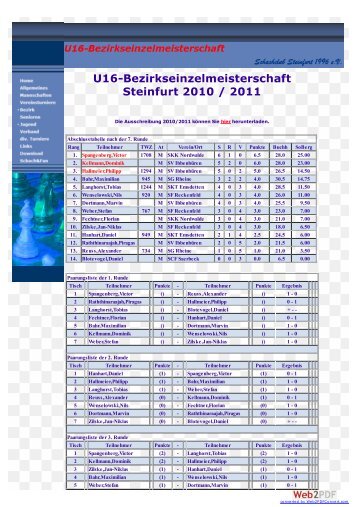 U16-Bezirkseinzelmeisterschaft Steinfurt 2010 / 2011