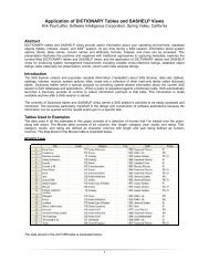 Application of DICTIONARY Tables and SASHELP Views