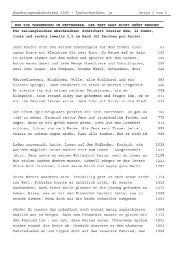 Bundesjugendschreiben 2005 – Tastschreiben, js Seite 1 ... - BJCKM