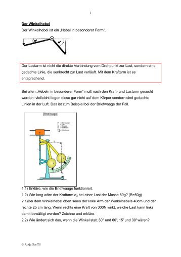 Der Winkelhebel Der Winkelhebel ist ein „Hebel in ... - Scuffil.de