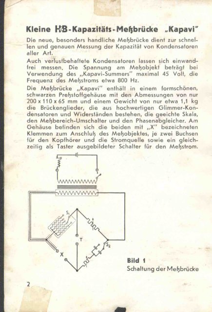 H&B Kapavi (1938) Handbuch - bei Historische-Messtechnik.de