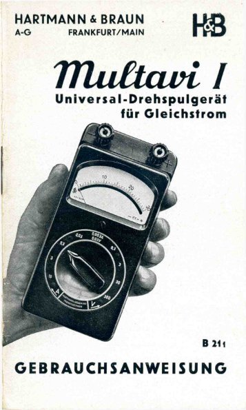 H&B Multavi 1 (1941) Handbuch - Historische-Messtechnik.de