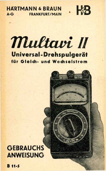 H&B Multavi 2 (1948) Handbuch - Historische-Messtechnik.de