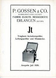 Gossen - Liste Jt (1929) - Historische-Messtechnik.de