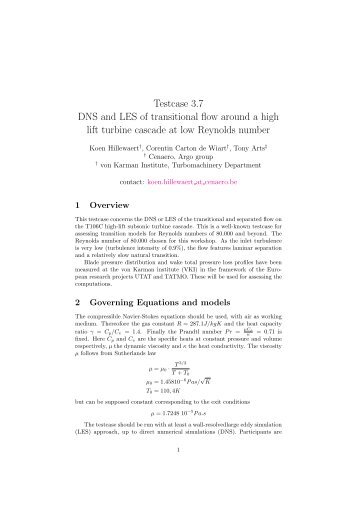 Testcase 3.7 DNS and LES of transitional flow around a high lift ...