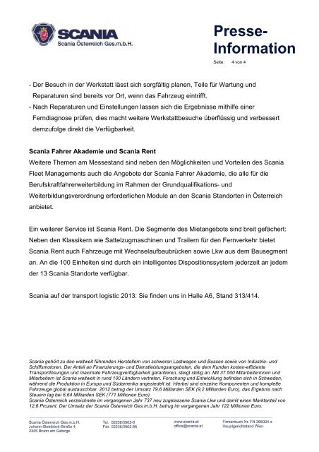 Presse- Information - Scania Ãsterreich Ges.mbH