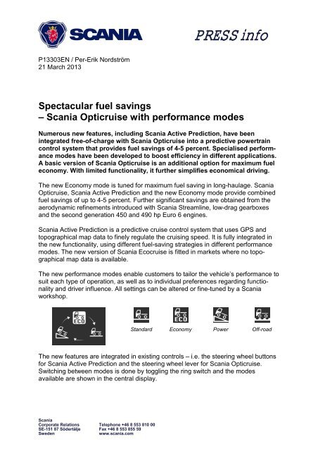 Scania Press Release