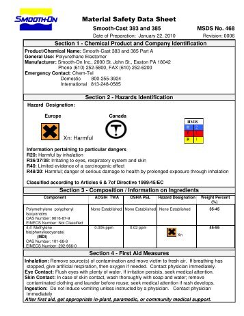 MSDS - Smooth Cast 385