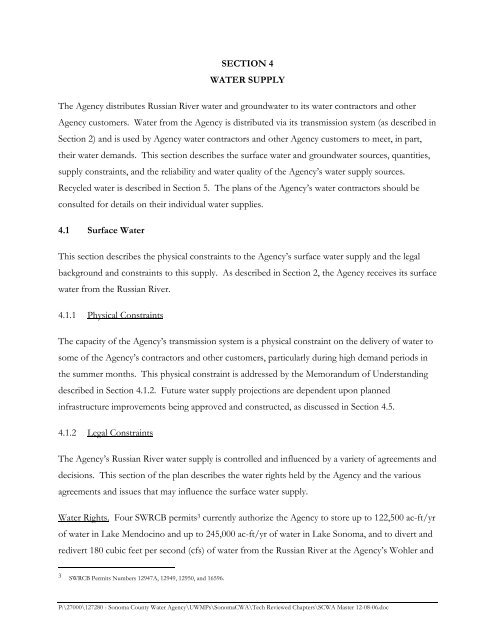 2005 Urban Water Management Plan - Sonoma County Water ...