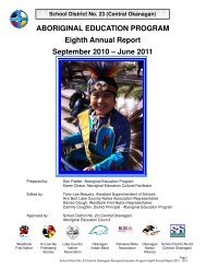 Annual Report 8th - Central Okanagan School District No. 23