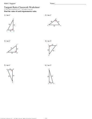 Tangent Ratio Classwork Worksheet - SD43