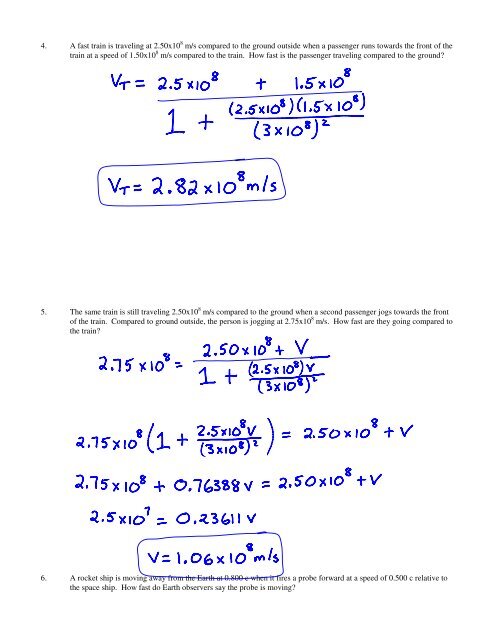 Physics 11 Relativity Worksheet #1 7. A 20.0 m long bus drives past ...