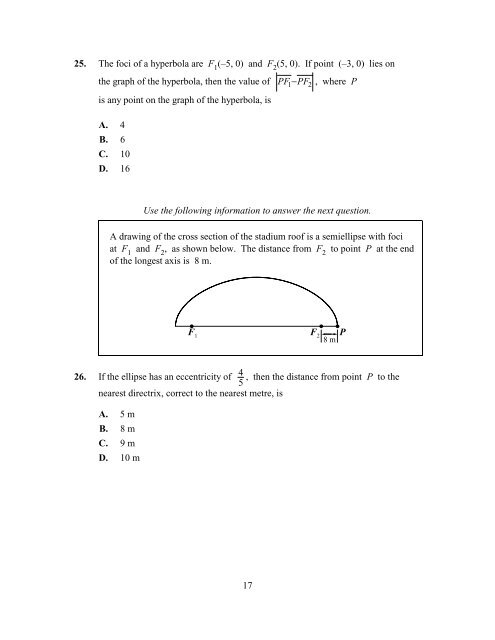 Mathematics 30 June 1999 Grade 12 Diploma Exam