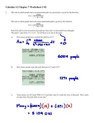 Calculus 12 Chapter 7 Worksheet 2 #2