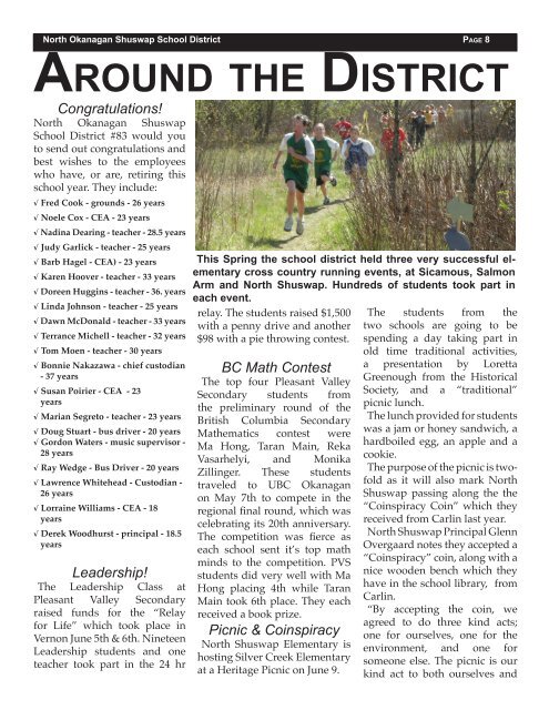 June 2010 Newsline.pdf - School District 83 North Okanagan ...