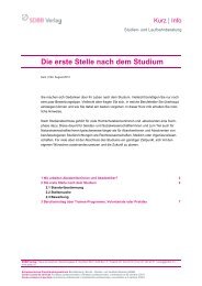 Die erste Stelle nach dem Studium [PDF] - SDBB