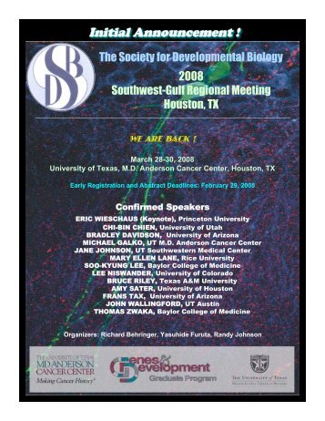 Initial Announcement ! - Society for Developmental Biology