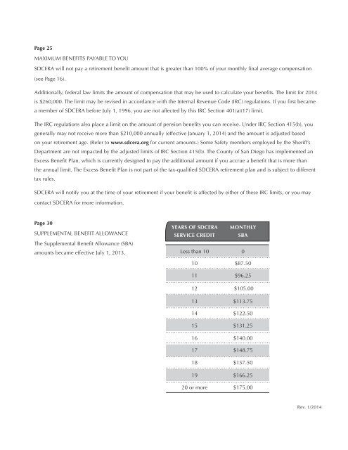 Retirement Plan booklet - sdcera