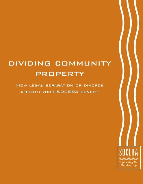 Dividing Community Property booklet - sdcera