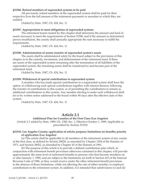 County Employees Retirement Law of 1937 (CERL) - sdcera