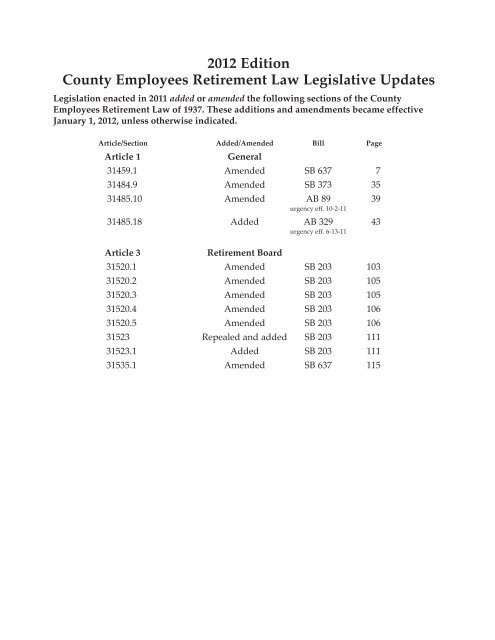 County Employees Retirement Law of 1937 (CERL) - sdcera