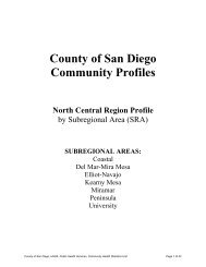 County of San Diego Community Profiles North Central Region Profile