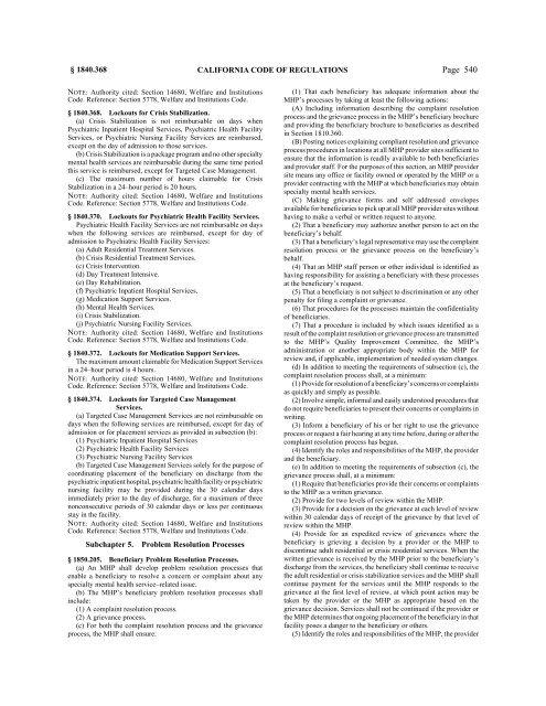 CALIFORNIA CODE OF REGULATIONS - State of California