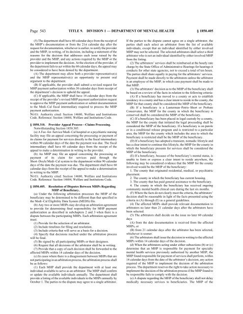 CALIFORNIA CODE OF REGULATIONS - State of California