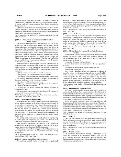 CALIFORNIA CODE OF REGULATIONS - State of California