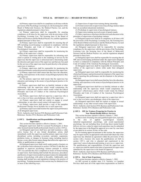 CALIFORNIA CODE OF REGULATIONS - State of California