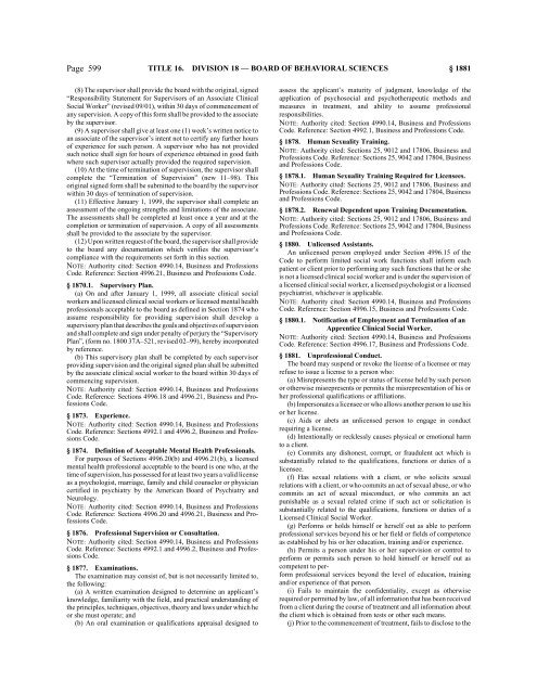 CALIFORNIA CODE OF REGULATIONS - State of California