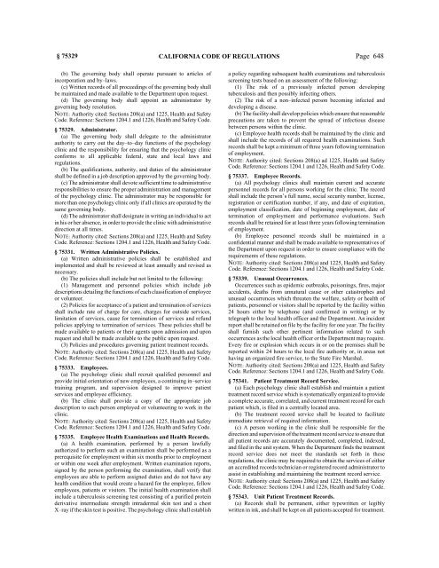 CALIFORNIA CODE OF REGULATIONS - State of California